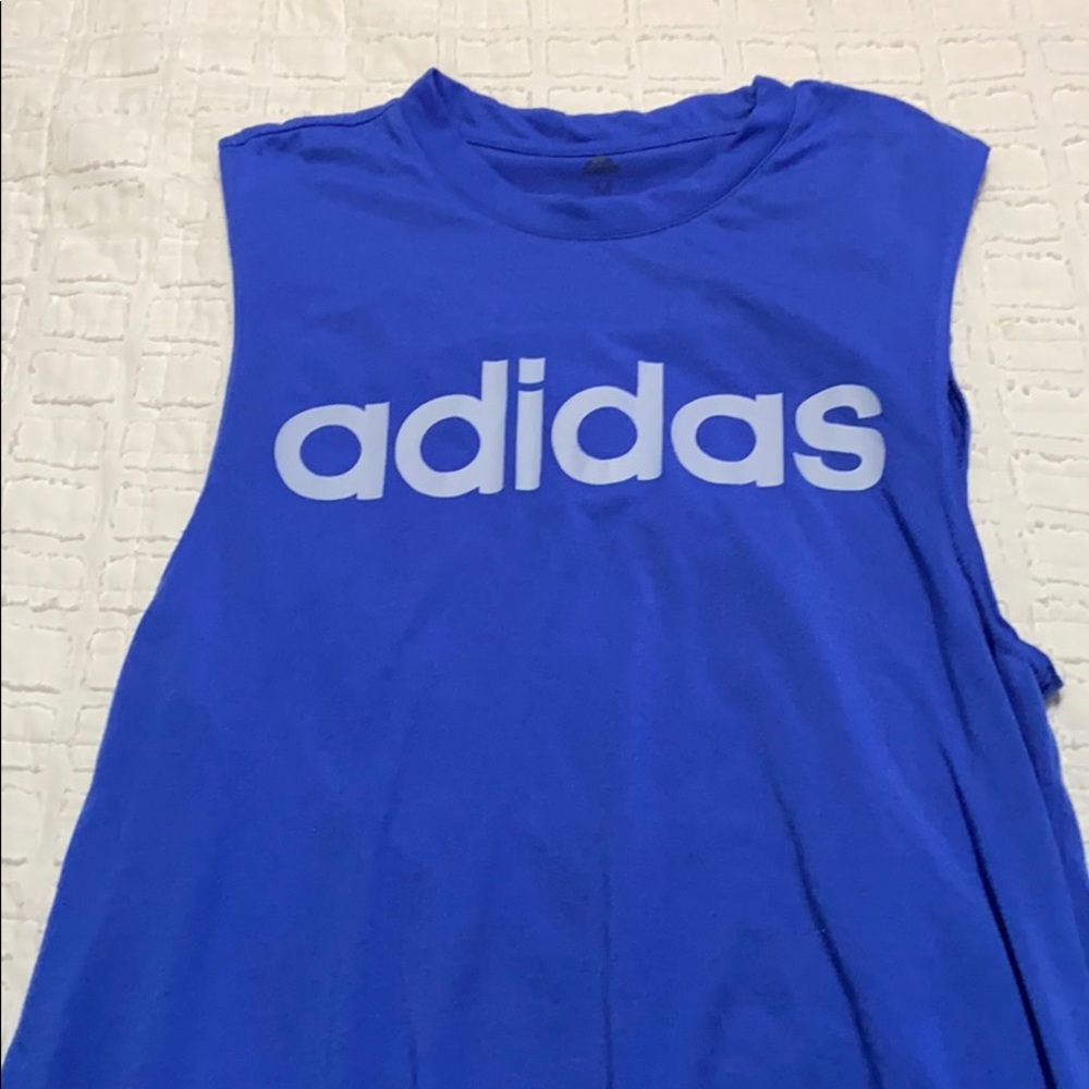 Adidas royal blue muscle tank top